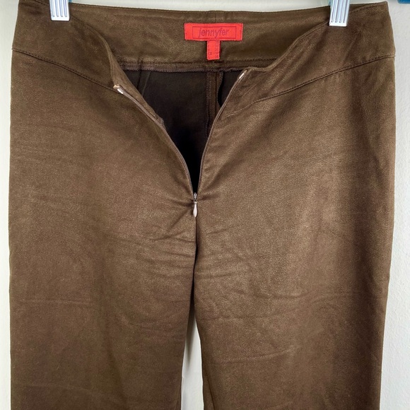 Vintage French Brown Suede Pants, FR 38, Small, US 6, Boot Cut, Jennyfer - Picture 4 of 9
